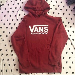 Vans red hooded sweatshirt size large